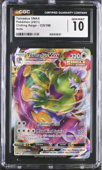 Tornadus VMAX (HOLO) : 125/198 CHILLING REIGN - CERTIFIED GUARANTY COMPANY Graded Card - 10 GEM MINT