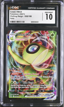 Celebi VMAX (HOLO) : 008/198 CHILLING REIGN - CERTIFIED GUARANTY COMPANY Graded Card - 10 GEM MINT