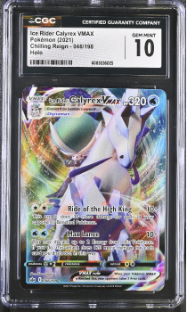 Ice rider Calyrex VMAX (HOLO) : 046/198 CHILLING REIGN - CERTIFIED GUARANTY COMPANY Graded Card - 10 GEM MINT