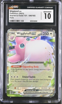Wigglytuff EX (HOLO) : 040/165 SCARLET AND VIOLET - 151 - CERTIFIED GUARANTY COMPANY Graded Card - 10 GEM MINT