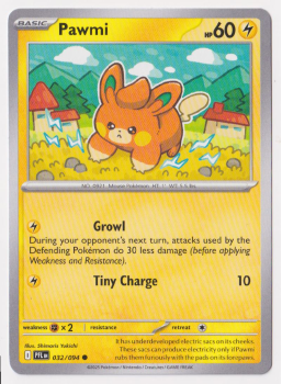 Pawmi single card from Pokemon