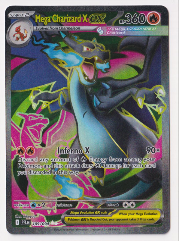 Mega Charizard X ex : MEGA EVOLUTION - PHANTASMAL FLAMES 109/94 - Pokemon Single Card Mega Charizard X ex : MEGA EVOLUTION - PHANTASMAL FLAMES 109/94 - Pokemon Single Card