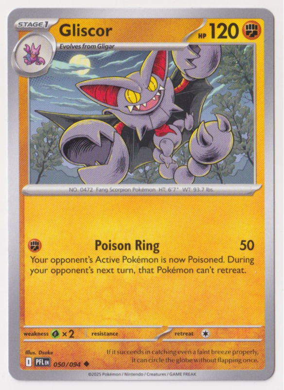 Gliscor (REVERSE HOLO) : MEGA EVOLUTION - PHANTASMAL FLAMES 50/94 - Pokemon Single Card Gliscor (REVERSE HOLO) : MEGA EVOLUTION - PHANTASMAL FLAMES 50/94 - Pokemon Single Card