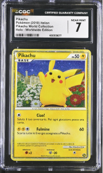 Pikachu (HOLO)(ITALIAN) : PIKACHU 2010 WORLD COLLECTION - CERTIFIED GUARANTY COMPANY Graded Card - 7 NEAR MINT