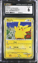 Pikachu (HOLO)(ITALIAN) : PIKACHU 2010 WORLD COLLECTION - CERTIFIED GUARANTY COMPANY Graded Card - 6 EX/NM