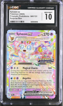Sylveon EX (SURPRISE BOX) : 006/131 SCARLET AND VIOLET - PRISMATIC EVOLUTIONS - CERTIFIED GUARANTY COMPANY Graded Card - 10 GEM MINT