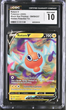 Rotom V : SWSH257 BLACK STAR PROMO - CERTIFIED GUARANTY COMPANY Graded Card - 10 GEM MINT