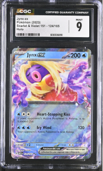 Jynx EX (HOLO) : 124/165 SCARLET AND VIOLET - 151 - CERTIFIED GUARANTY COMPANY Graded Card - 9 MINT