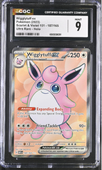 Wigglytuff EX (ULTRA RARE) : 187/165 SCARLET AND VIOLET - 151 - CERTIFIED GUARANTY COMPANY Graded Card - 9 MINT