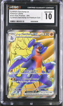 Cynthia's Garchomp Ex : SVP204 BLACK STAR PROMO - CERTIFIED GUARANTY COMPANY Graded Card - 10 GEM MINT