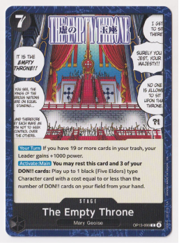 The Empty Throne single card from One Piece Trading Card Game