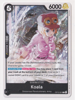 Koala single card from One Piece Trading Card Game