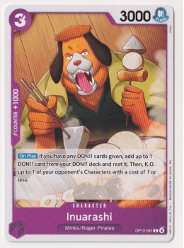 Inuarashi single card from One Piece Trading Card Game