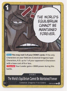 The World's Equilibrium Cannot Be Maintained Forever single card from One Piece Trading Card Game
