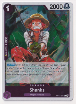 Shanks single card from One Piece Trading Card Game