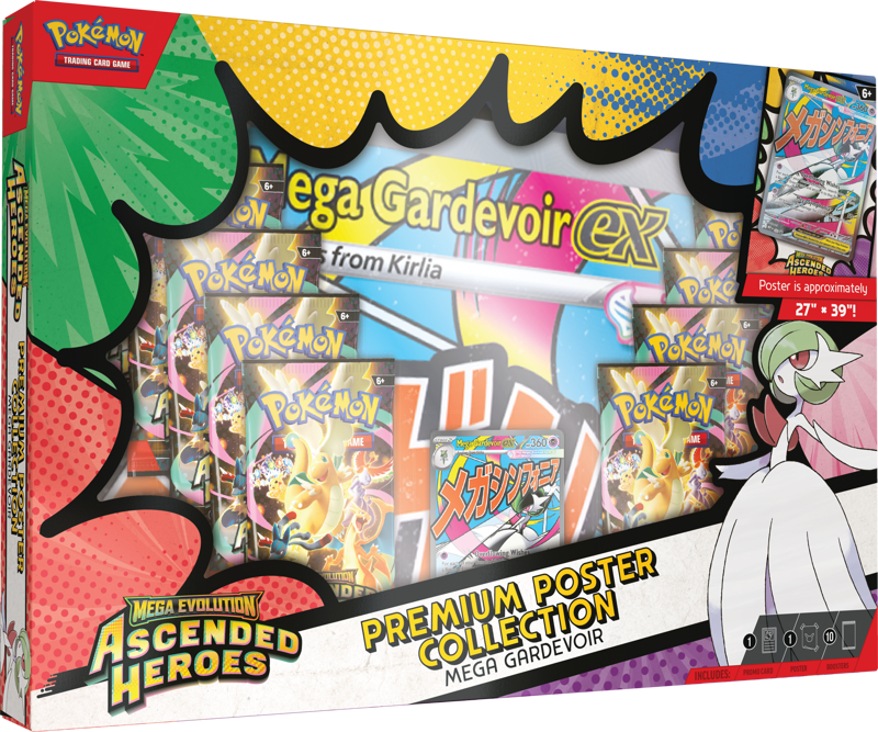 Pokemon Mega Evolution Ascended Heroes Premium Poster Collection Mega Gardevoir EX Pokemon Mega Evolution Ascended Heroes Premium Poster Collection Mega Gardevoir EX
