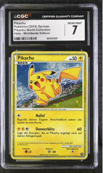 Pikachu (PROMO)(GERMAN) : PIKACHU WORLD COLLECTION 2010 - CERTIFIED GUARANTY COMPANY Graded Card - 7 NEAR MINT