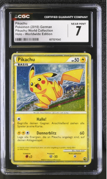 Pikachu (PROMO)(GERMAN) : PIKACHU WORLD COLLECTION 2010 - CERTIFIED GUARANTY COMPANY Graded Card - 7 NEAR MINT