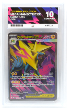 Mega Manectric EX (SECRET RARE) : 158/132 MEGA EVOLUTION - ACE GRADING Graded Card - 10 GEM MINT