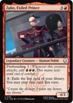 Zuko, Exiled Prince single card from Magic: the Gathering