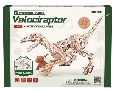 ROKR Velociraptor Mechanical 3D Wooden Puzzle LD01