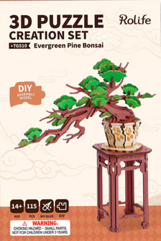 Rolife Evergreen Pine Bonsai DIY Wooden 3D Puzzle TG510