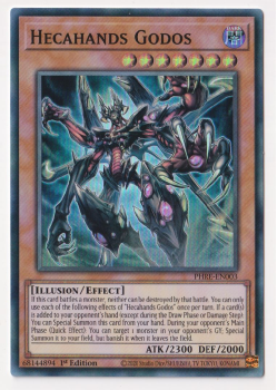 Hecahands Godos (Super Rare) single card from Yu-Gi-Oh!