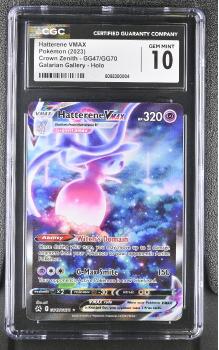 Hatterene VMAX (GALARIAN GALLERY - HOLO) : GG47/GG70 SWORD AND SHIELD CROWN ZENITH - CERTIFIED GUARANTY COMPANY Graded Card - 10 GEM MINT