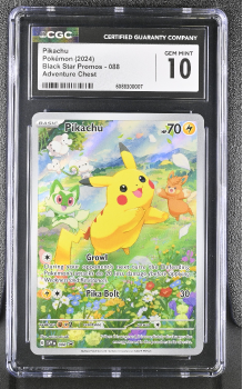 Pikachu (PROMO) : SVP088 BLACK STAR PROMO - CERTIFIED GUARANTY COMPANY Graded Card â 10 GEM MINT