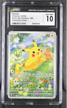 Pikachu (PROMO) : SVP088 BLACK STAR PROMO - CERTIFIED GUARANTY COMPANY Graded Card â 10 GEM MINT