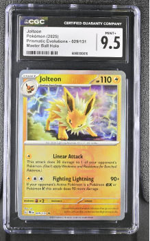 Jolteon (MASTER BALL) : 029/131 PRISMATIC EVOLUTIONS - CERTIFIED GUARANTY COMPANY Graded Card â 9.5 MINT+