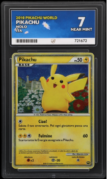Pikachu (PROMO)(ITA) : 2010 Pikachu World Promo - ACE GRADING Graded Card - 7 NEAR MINT