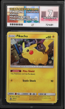 Pikachu (PROMO) : SM157 BLACK STAR PROMO - ACE GRADING Graded Card - 7 NEAR MINT