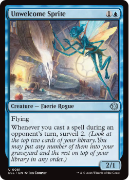 Unwelcome Sprite single card from Magic: the Gathering