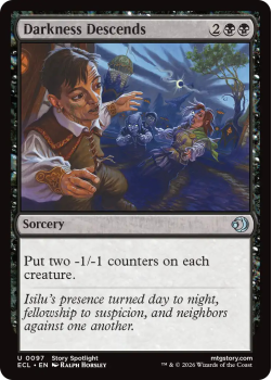 Darkness Descends single card from Magic: the Gathering