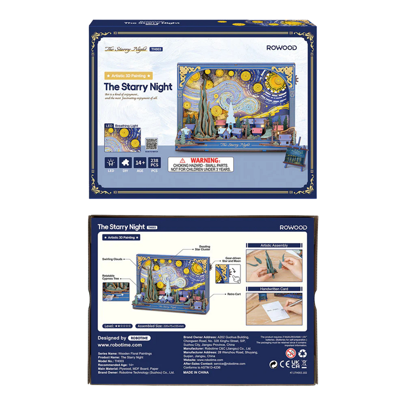 Rowood The Starry Night Wall Art 3D Wooden Puzzle TH003 - Image 2