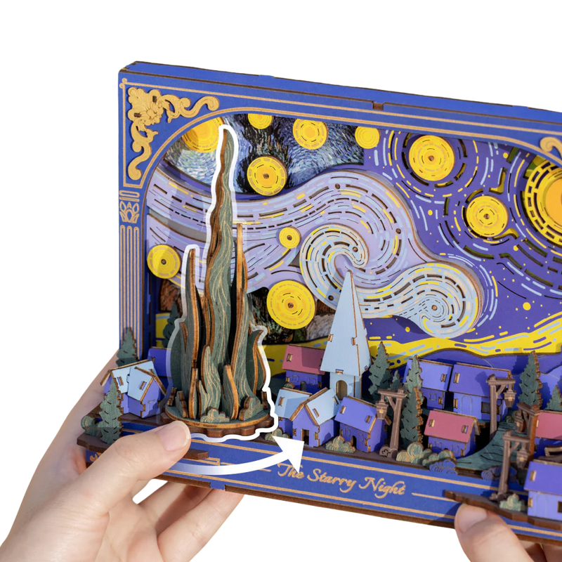 Rowood The Starry Night Wall Art 3D Wooden Puzzle TH003 - Image 4