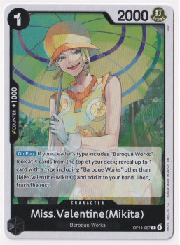 Miss.Valentine(Mikita) single card from One Piece Card Game