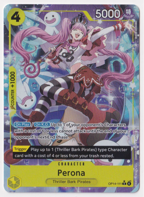 Perona (ALTERNATE ART) : OP14-111 THE AZURE SEA'S SEVEN - One Piece Single Card Perona (ALTERNATE ART) : OP14-111 THE AZURE SEA'S SEVEN - One Piece Single Card