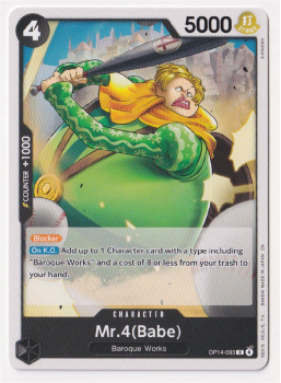 Mr.4(Babe) single card from One Piece Card Game