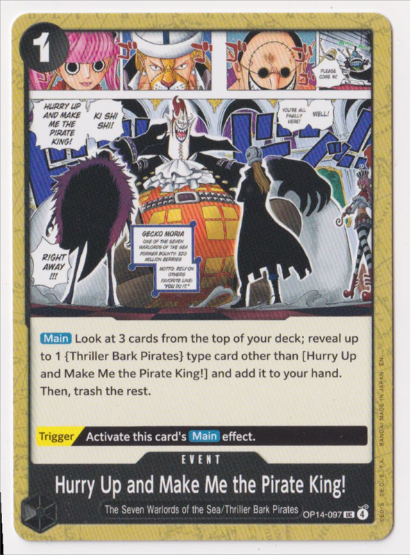 Hurry Up and Make Me the Pirate King! : OP14-097 THE AZURE SEA'S SEVEN - One  Piece Single Card