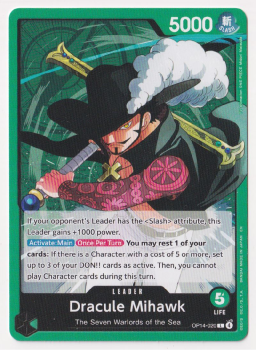 Dracule Mihawk single card from One Piece Card Game