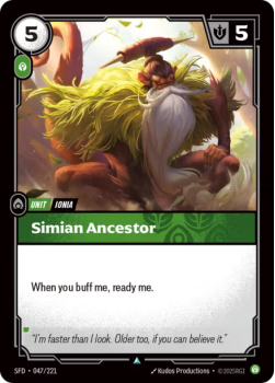 Simian Ancestor single card from Riftbound : League of Legends Card Game