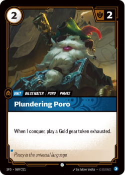 Plundering Poro single card from Riftbound : League of Legends Card Game