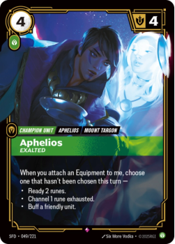 Aphelios, Exalted single card from Riftbound : League of Legends Card Game