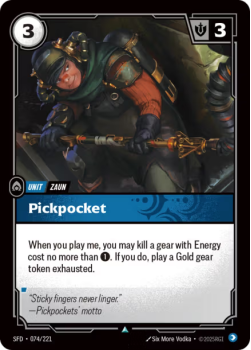 Pickpocket single card from Riftbound : League of Legends Card Game