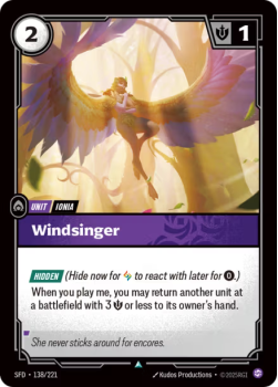 Windsinger single card from Riftbound : League of Legends Card Game
