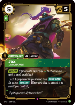 Jax, Unmatched single card from Riftbound : League of Legends Card Game