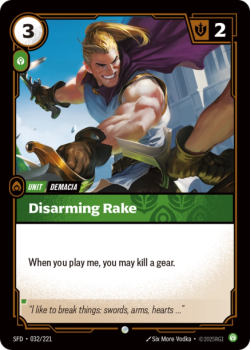 Disarming Rake single card from Riftbound : League of Legends Card Game