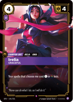 Irelia, Graceful single card from Riftbound : League of Legends Card Game